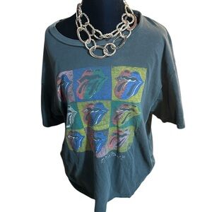 Rolling Stones Pop Art Multi tongue Tshirt unisex Vintage Y2K Boxy Fit 22x24